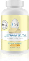 Youngevity i26 Hyperimmune Egg | IgY Max Banana Coconut Chewable | Patented Immune Powerhouse Formula | Flexibility Gut Immune Support Supplement | 45 Chewable Tablets