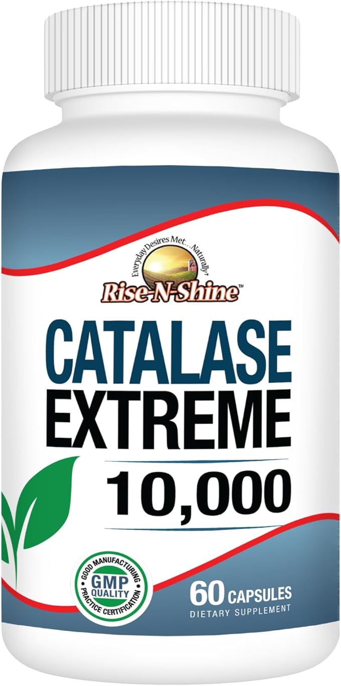 Rise-N-Shine Catalase Extreme Supplement 10000 with Saw Palmetto Biotin Fo-Ti PABA - Hair Supplements for Strong Hair - 60 Capsules