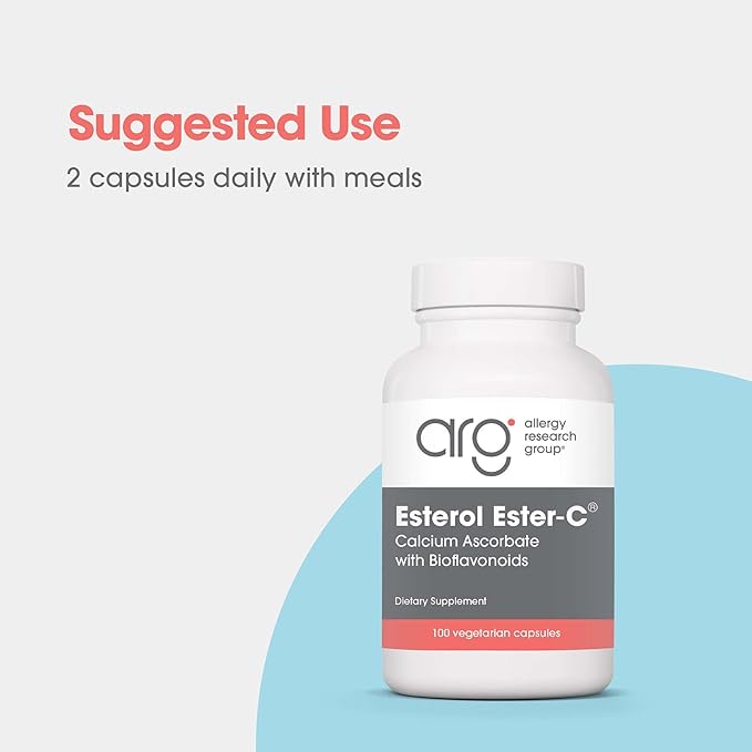Allergy Research Group Esterol Ester C - Delivers 1.35 g Vitamin C - Buffered Vitamin C with Bioflavonoids &amp Quercetin - Immune &amp Antioxidant Support - 100 Servings - 100 Capsules