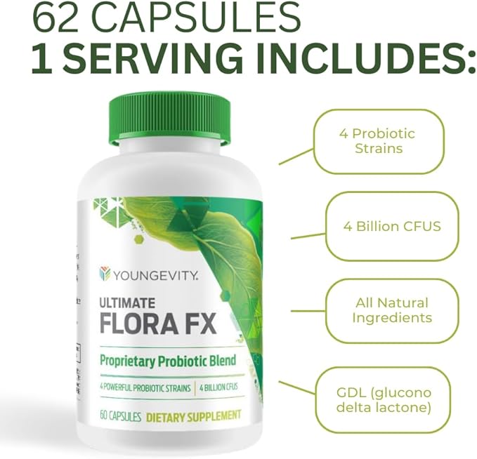 Youngevity Ultimate Flora FX - 60 Capsules - 2 Bottles