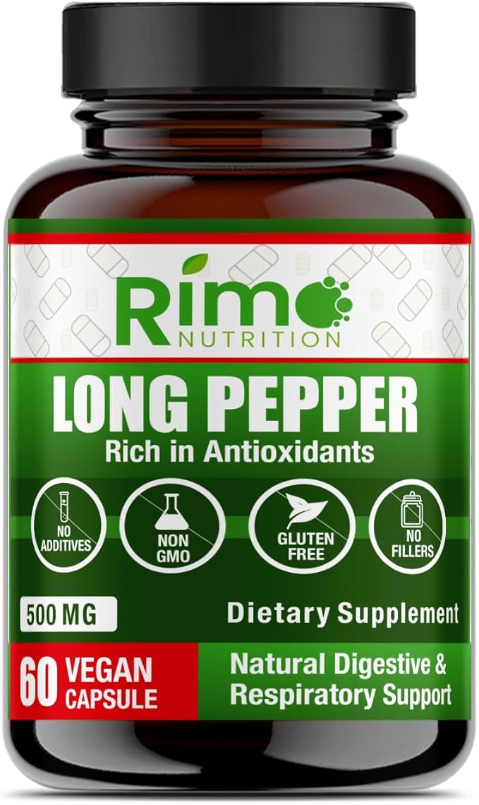 Long Pepper 60 Vegan Capsules Natural Senolytic Supplement Agent – with Piper longumine (500mg)