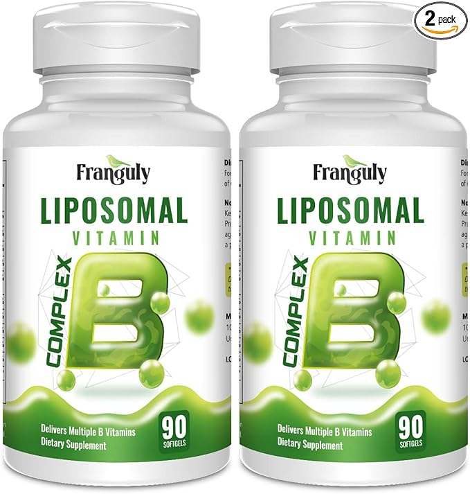 Liposomal B Complex for High Absorption Methylated B12L-Methyfolate(5-MTHF )Full Active B Vitamins with Choline Inositol-Energy MetabolismBrain &amp Heart SupportVegan Non-GMO3 Month Supply