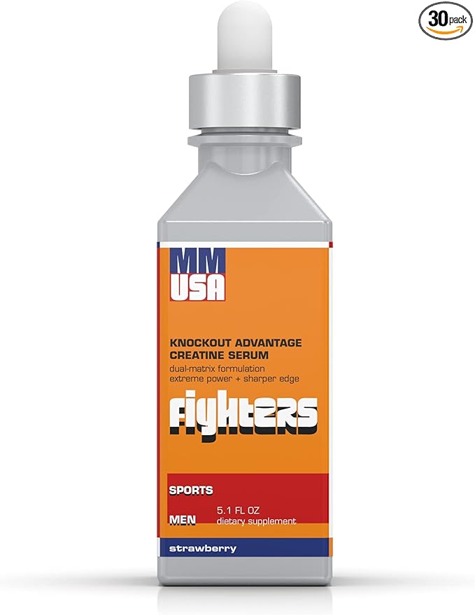 MMUSA Fighters Creatine Serum: Boost Strength Power &amp Energy for Boxing. Enhance Stamina &amp Muscle Build. Packed with MSM Amino Acids Vitamins &amp Glucosamine. Joint Protection. Strawberry
