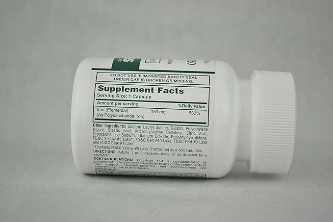 Poly-Iron 150 mg (100 caps per Bottle) by Cypress Pharmaceutical Pack of 2