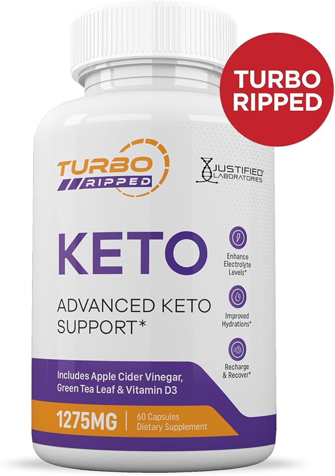 (2 Pack) Turbo Ripped Keto ACV Pills 1275MG Keto Support Blend Capsule Alternative to Keto ACV Gummies Formulated with Apple Cider Vinegar Extra Virgin Olive Oil Powder Green Tea Leaf 120 Capsules
