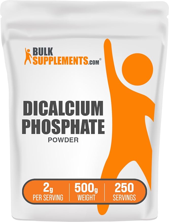 BulkSupplements.com Dicalcium Phosphate Powder - Calcium Supplement DCP Supplement - Unflavored &amp Gluten Free 2g per Serving 500g (1.1 lbs) (Pack of 1)