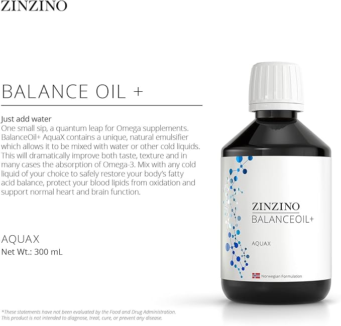 BalanceOil+ AquaX - Optimal Omega-6:3 Contributes to Normal Brain Function and Immune System Maintains EPA and DHA - 300ml