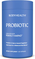 BodyHealth Probiotic Enhanced with PerfectAmino for Women and Men Spore Based with Bifidobacterium Lactobacillus Salivarius Lactobacillus Acidophilus - 60 Capsules