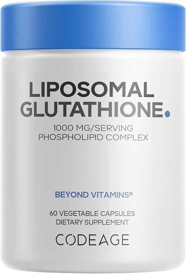 Codeage Liposomal Glutathione 1000 mg Supplement High-Potency Reduced L-Glutathione - Liposomal Delivery - Phospholipids - Non-GMO Gluten-Free - 60 Capsules