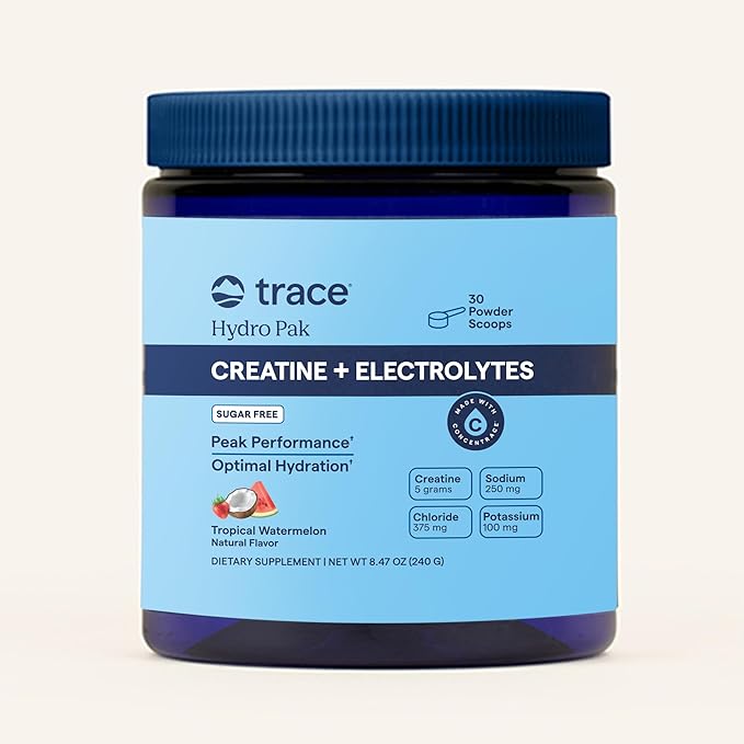 Trace Minerals Creatine + Electrolytes – Creatine &amp Mineral Powder for Peak Performance &amp Optimal Hydration – Supports Brain Muscles &amp Endurance – 5 g Creatine – Tropical Watermelon – 30