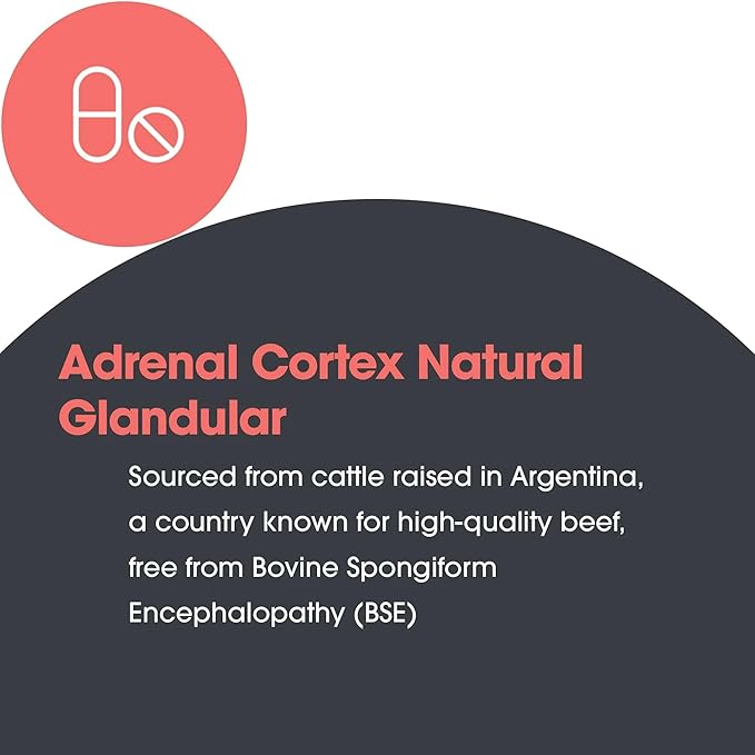 Allergy Research Group ARG Adrenal Cortex - Supports Healthy Stress Response &amp Metabolism - Delivers 100 mg Freeze-Dried Bovine Adrenal Cortex Tissue - 100 Capsules