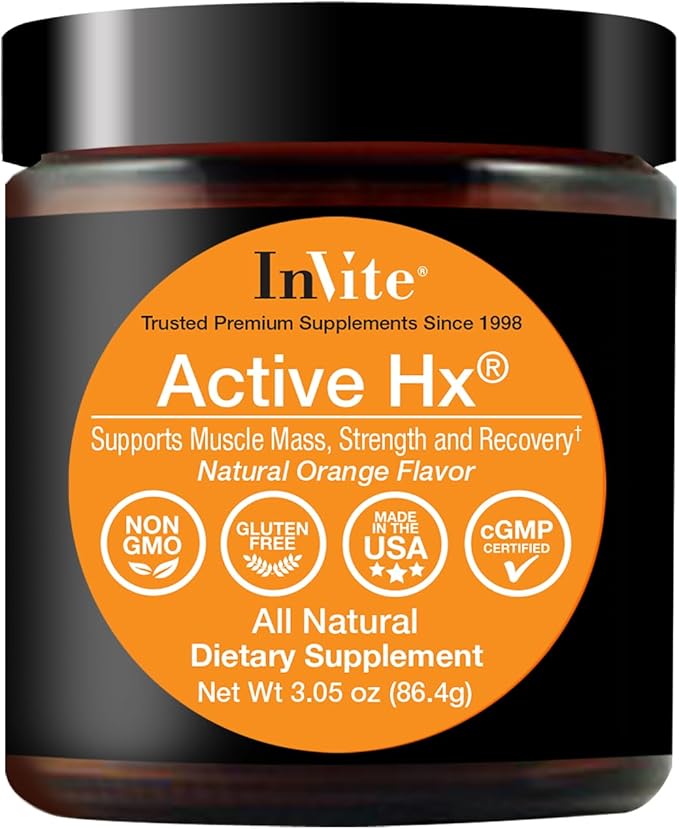 Invite Health Active Hx® - Supports Muscle Function Muscle Recovery and Energy Balance - Provides HMB (Beta-Hydroxy-Methylbutyrate) 1.5 g Calcium 289 mg - 30 Servings
