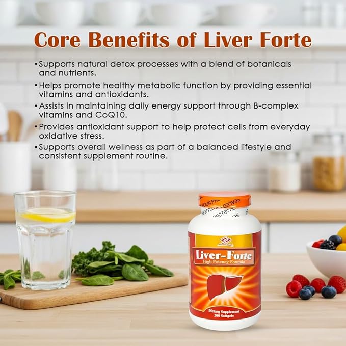 Nu-Health Liver Forte – Milk Thistle Extract with Antioxidants &amp Herbal Blend – Supports Liver Health Detox &amp Metabolism – 200 Softgels