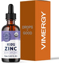 VIMERGY Kids USDA Organic Liquid Zinc Sulfate – for Children &amp Adolescence 1-18 Years Old Fast-Absorbing Immune Support* – Promotes Healthy Bones Hair &amp Skin. Kosher Vegan Non-GMO – 55 mL