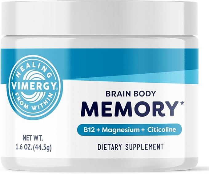 Vimergy Brain Body Memory* – Powers 5 Memory Types and 10 Benefits of Memory Function - Fast-Absorbing only Three Ingredients - Non-GMO and Gluten Free - 1 Scoop for Ages 18+