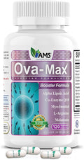 America Medic &amp Science OVA-Max Prenatal Vitamins for Women (120 Capsules) Boosts Fertility and Ovulation | Pregnancy Aid and Female Preconception Supplements with CoQ10 Folic Acid and Myo-Inosi