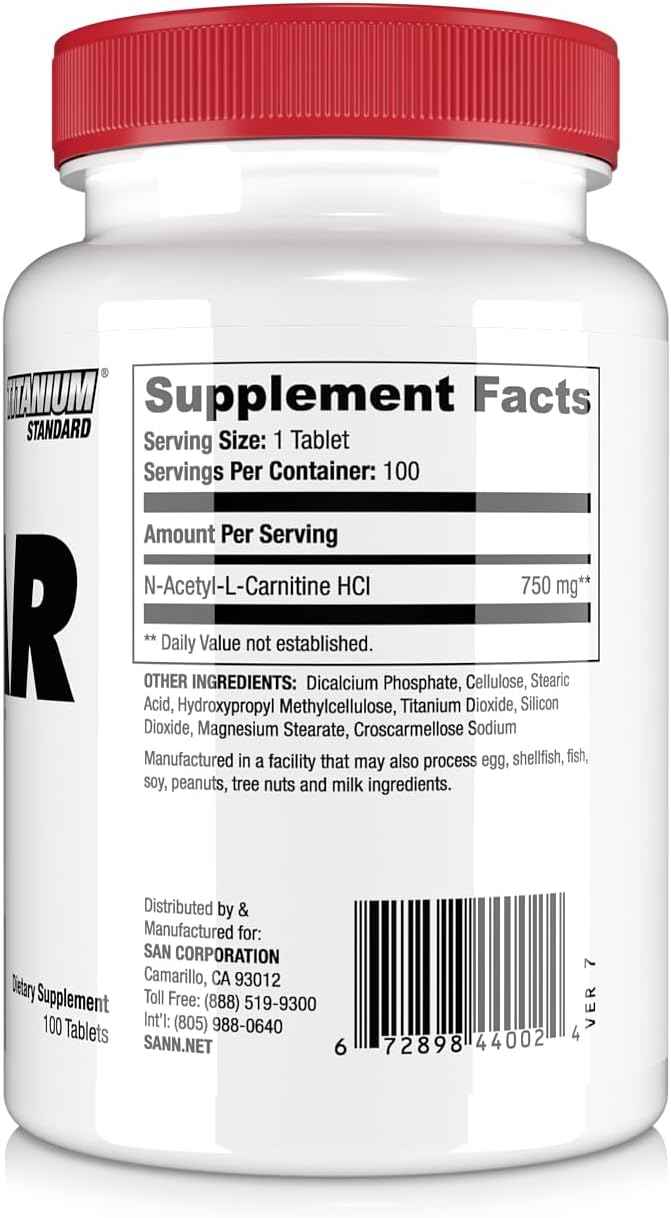 Alcar 750 - Pure Acetyl L-Carnitine for Energy Focus and Fat Metabolism 100 Servings