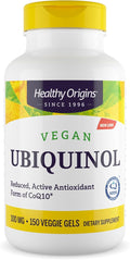 Healthy Origins Vegan Ubiquinol (Active Form of CoQ10) 100 mg - Kaneka Ubiquinol Supplements for Heart Health &amp Antioxidant Support - Gluten-Free &amp Non-GMO Supplement - 150 Veggie Gels