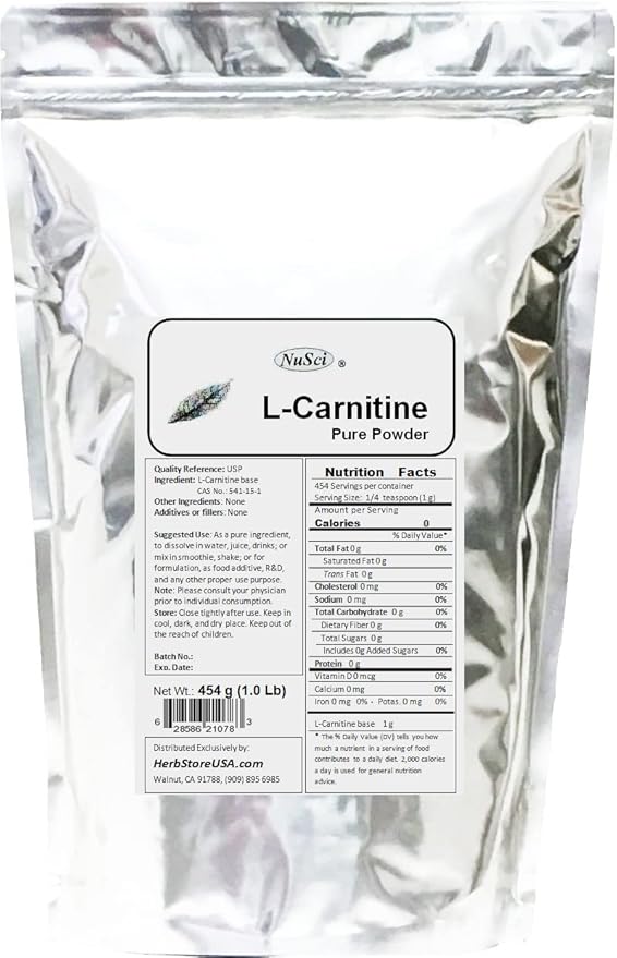 L-Carnitine Pure Powder Energy (454g (1.0 Lb))