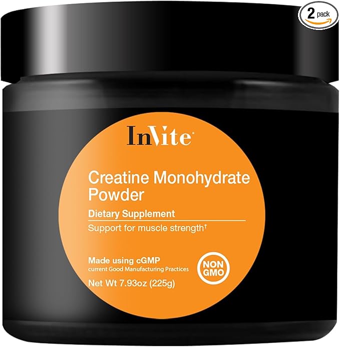 Invite Health Creatine Monohydrate Powder - Supports Healthy Muscle Function Exercise Performance and Energy Metabolism - Creatine Monohydrate 5000 mg - 45 Servings (2-Pack)