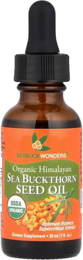 SEABUCKWONDERS Organic Sea Buckthorn Seed Oil 1 Fl Oz 30 Servings with Omega 3 6 &amp 9 Can Be Used Topically &amp Orally Supports Hair Skin &amp Nail Health