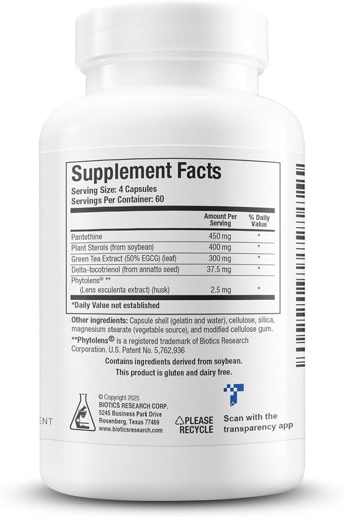 Biotics Lipid SIRT Supports Vascular Integrity Supports Healthy Lipids and Cardiovascular Health 240 Capsules