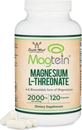 Magnesium L Threonate Magtein Sleep and Cognitive Support – High Absorption – Most Bioavailable Form of Magnesium – 2000 mg – 120 Capsules