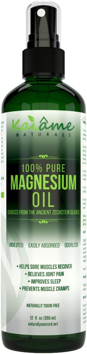 Magnesium Oil Spray Large 12 oz Undiluted Pure and Organic Sourced from Ancient Zechstein Seabed