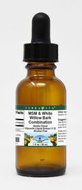 MSM &amp White Willow Bark Combination Glycerite Liquid Extract (1:5) - Vanilla Flavored (1 oz ZIN: 522754)