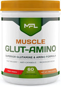 MFL Muscle Glut-Amino | Glutamine Complex | Amino Complex | 0 Sugar | Sweetened with Stevia | All-Natural | 60 Servings (Fruit Punch)