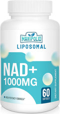 Liposomal NAD+ 1000 mg Supplement | High Bioavailability Liposomal Delivery | Cellular Energy &amp Wellness Support | Pure NAD+ Dietary Supplement for MenWomen 60 Softgels