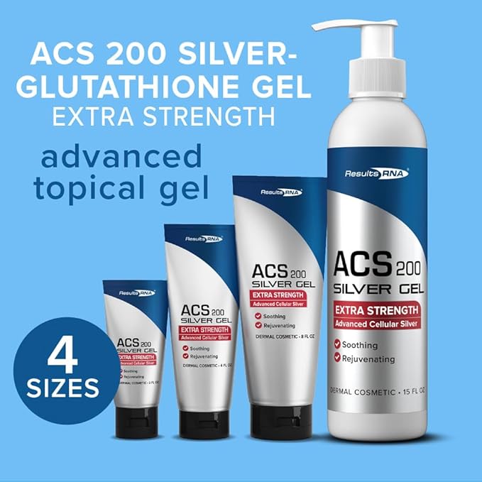 Results RNA - ACS 200 Silver-Glutathione Gel – Advanced Cellular Colloidal Silver Gel for Wound Care &amp Superior Dermal Healing. Clinically Proven. Recommended by Doctors Worldwide (8 oz)