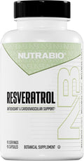 NutraBio 98% Pure Resveratrol Supplement 500mg - Standardized to 490mg Trans Resveratrol Heart Health and Antioxidant Defense - 90 Capsules - 90 Servings