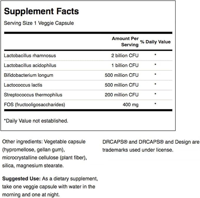 Swanson Probiotic Complex 4.2 Billion CFU 5-Strain Digestive Health Fat Metabolism Satiety Prebiotic FOS Complex Supplement 120 Veggie DRcaps