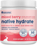 NativePath Hydrate Zero Sugar Electrolytes Powder with BCAAs Mixed Berry Hydration Keto &amp Paleo Friendly 30 Servings