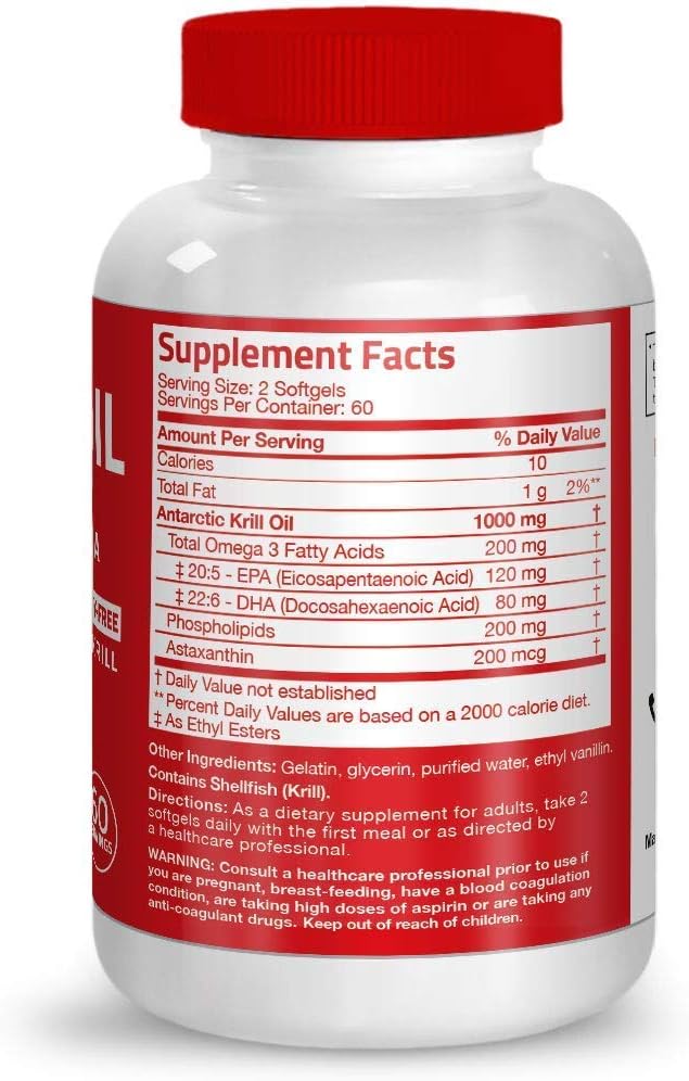 Bronson Probiotic 50 Billion CFU + Prebiotic with Apple Polyphenols &amp Pineapple Fruit Extrac Antarctic Krill Oil 1000 mg with Omega-3s EPA DHA