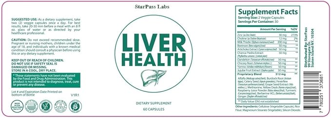 Pure Liver Health | Liver Detox &amp Cleansing Repair Formula with Natural Nutrients Vital to Liver 60 Veggie Caps