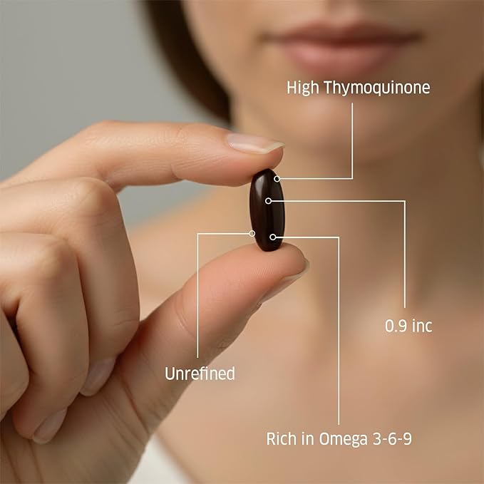 ORZAX Black Seed Oil Cold Pressed 100% Pure | Non-GMO - Rich in Omega 3 6 9 &amp Thymoquinone | Black Cumin Nigella Sativa Oil for Immune Support Hair Skin Face (1000 mg - 90 Softgel Capsules)