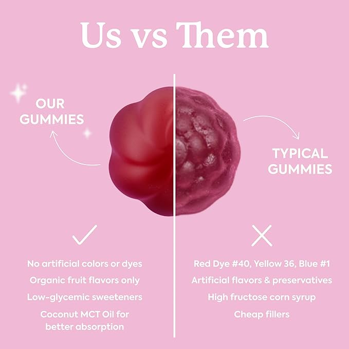 Plant People WonderBeauty Hair Skin &amp Nails Rejuvenation Gummies with Tremella Mushroom Collagen Peptides Keratin &amp Biotin – Watermelon Flavor 60 Gummies