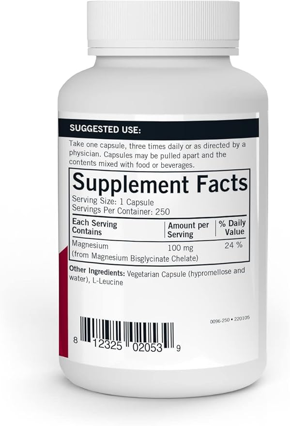 Kirkman - Magnesium Bisglycinate Chelate - 250 Capsules - Relaxes Nerves &amp Muscles- Prompts Restful Sleep - Hypoallergenic