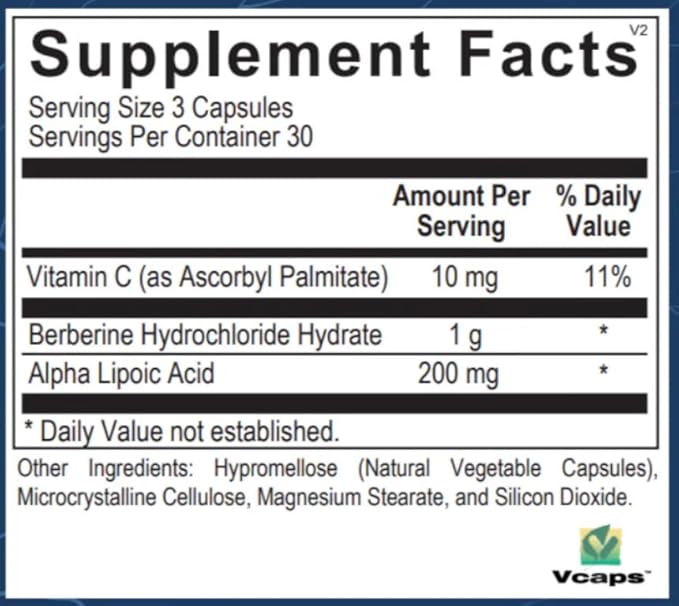 Alpha Berberine | Berberine HCl &amp Alpha-Lipoic Acid for Blood Sugar Cholesterol &amp Metabolic Energy | Non-GMO Gluten Free | 90 Capsules