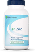 Nutra Biogenesis Tri Zinc - Chelated Zinc Glycinate Supplement for Men and Women with Copper for Natural Immune Support and Skin Health 30mg Chelate Per Pill - 90 Capsules
