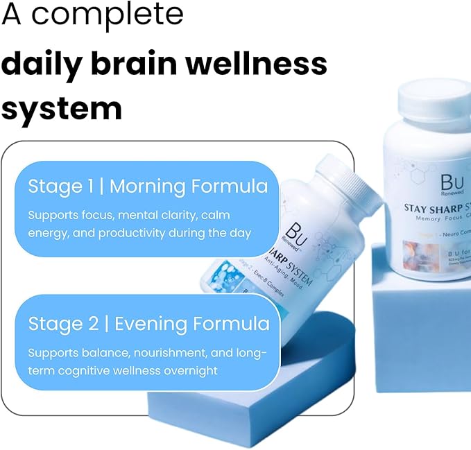 Stay Sharp System Supplements – Nootropic Supplement for Focus Clarity &amp Cognitive Support Support Memory Wellness for Mental Performance