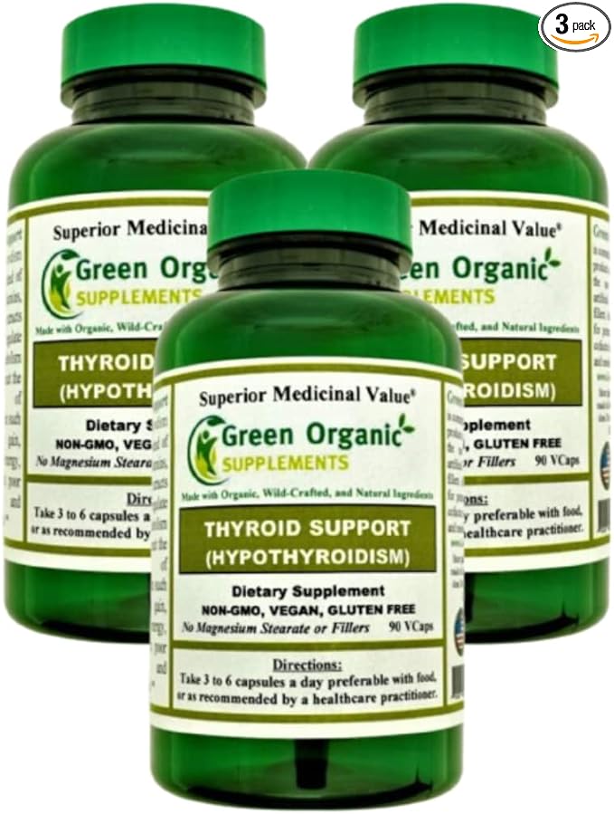 Green Organic Supplements Thyroid &amp Hypothyroidism (Pack of 3)