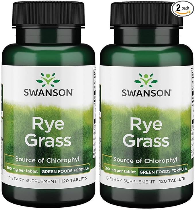 Swanson Rye Grass 500 mg 120 Tabs (2 Pack)