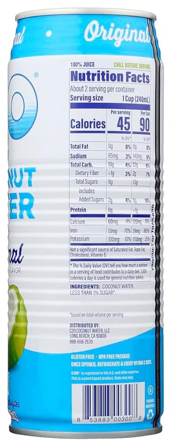 C2O Pure Coconut Water 48x 17.5 Oz