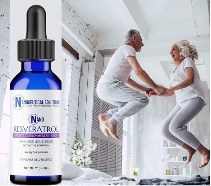 Nanoceutical Solutions Nano Liquid Resveratrol Trans Resveratrol Supplement for Brain &amp Heart Health | Ultra-Efficient Absorption Up to 8 Times Higher Than Resveratrol Capsules | 30 Servings