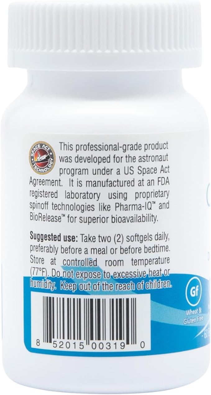 Omega Max No Burp Fish Oil Dietary Supplement - Omega 3 EPA DHA Supplement for Heart Brain and Vision - Premium Fish Oil Co-Developed by NASA 60 ct Enteric Softgels (2000mg/serving)