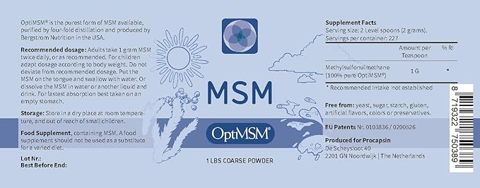 OptiMSM – Pure Methylsulfonylmethane MSM Supplement Powder – Organic Gluten Free Non-GMO – Opti MSM Sulfur Crystals/Powder for Kids and Adults