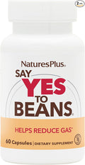 NaturesPlus Say Yes to Beans - 60 Capsules Pack of 2 - Helps Reduce Gas Bloating Stomach Upset &amp Digestive Discomfort - Supports Healthy Digestion for Fiber-Rich Meals - Vegan - 120 Total Servi
